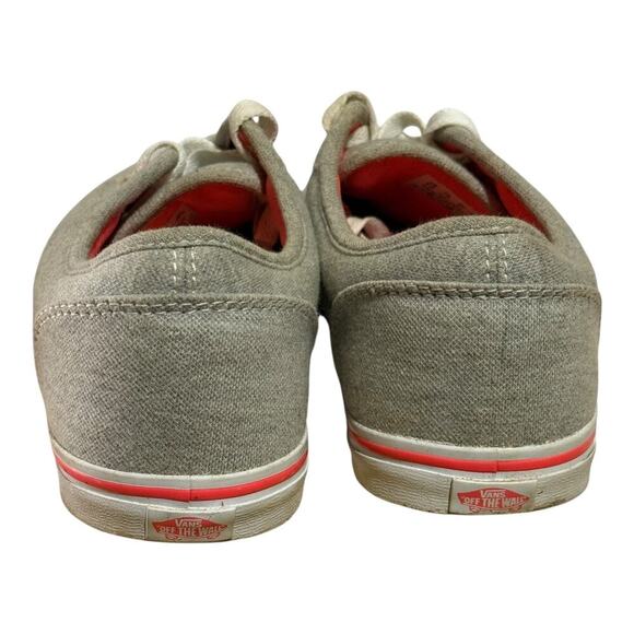 Vans Atwood Low Gray Canvas Sneakers Women's Size 10 Neon Pink Accent Skate Shoe - Picture 4 of 7